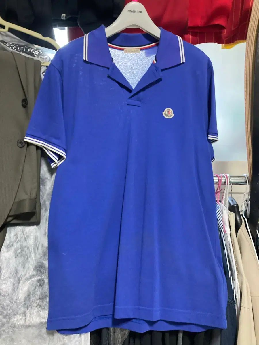 MONCLER モンクレール 半袖 ポロ カラーTシャツ ブルー L