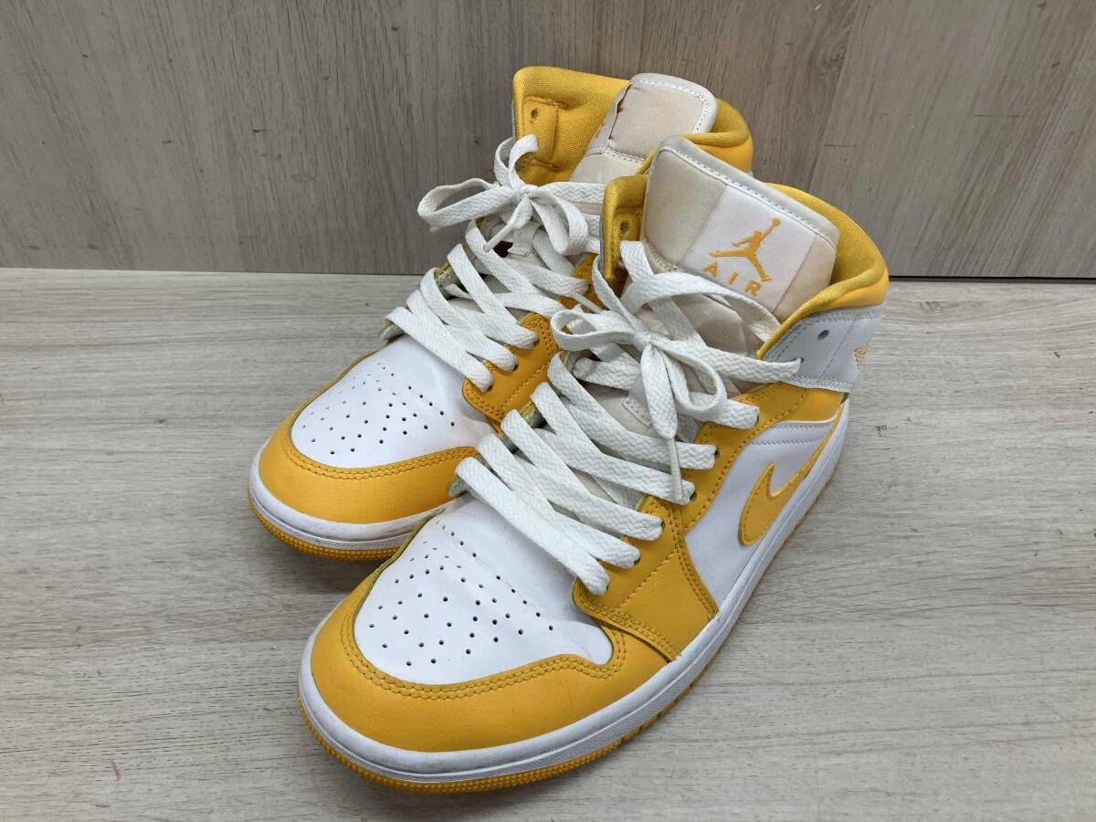 通年 NIKE ナイキ WMS Air Joidan 1 Mid エアジョーダン スニーカー BQ6472-117 26.0 イエロー×ホワイト
