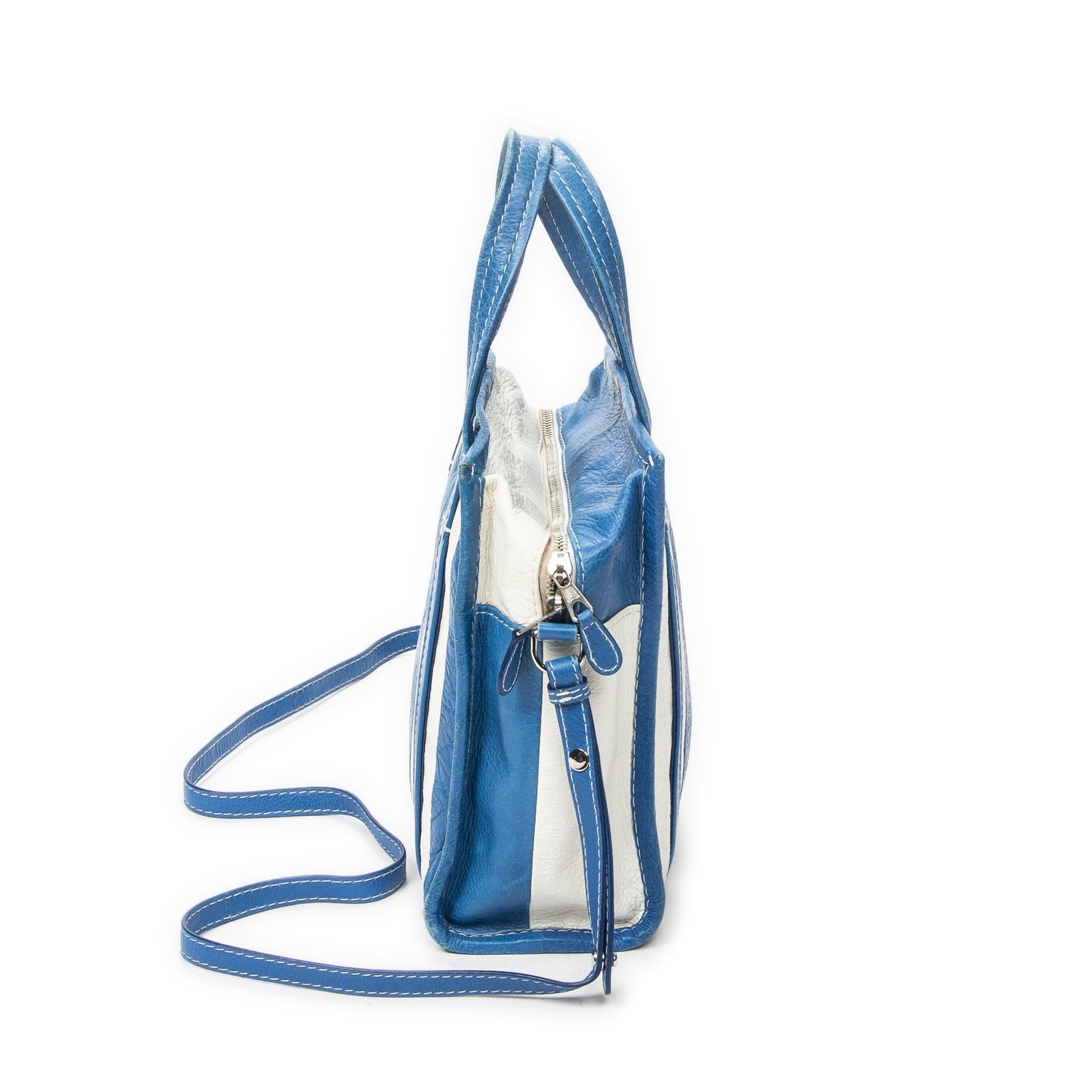中古] BALENCIAGA バレンシアガXS Bazar Shopper青、白デイストレス 