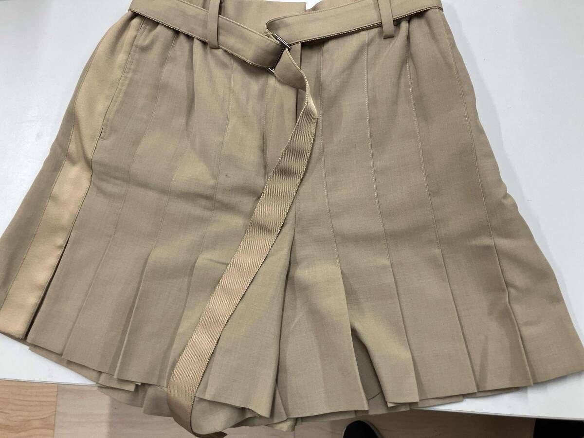 汚れ有り/sacai キュロット　スリット入り　サイズ1 ベージュ、カーキ系　