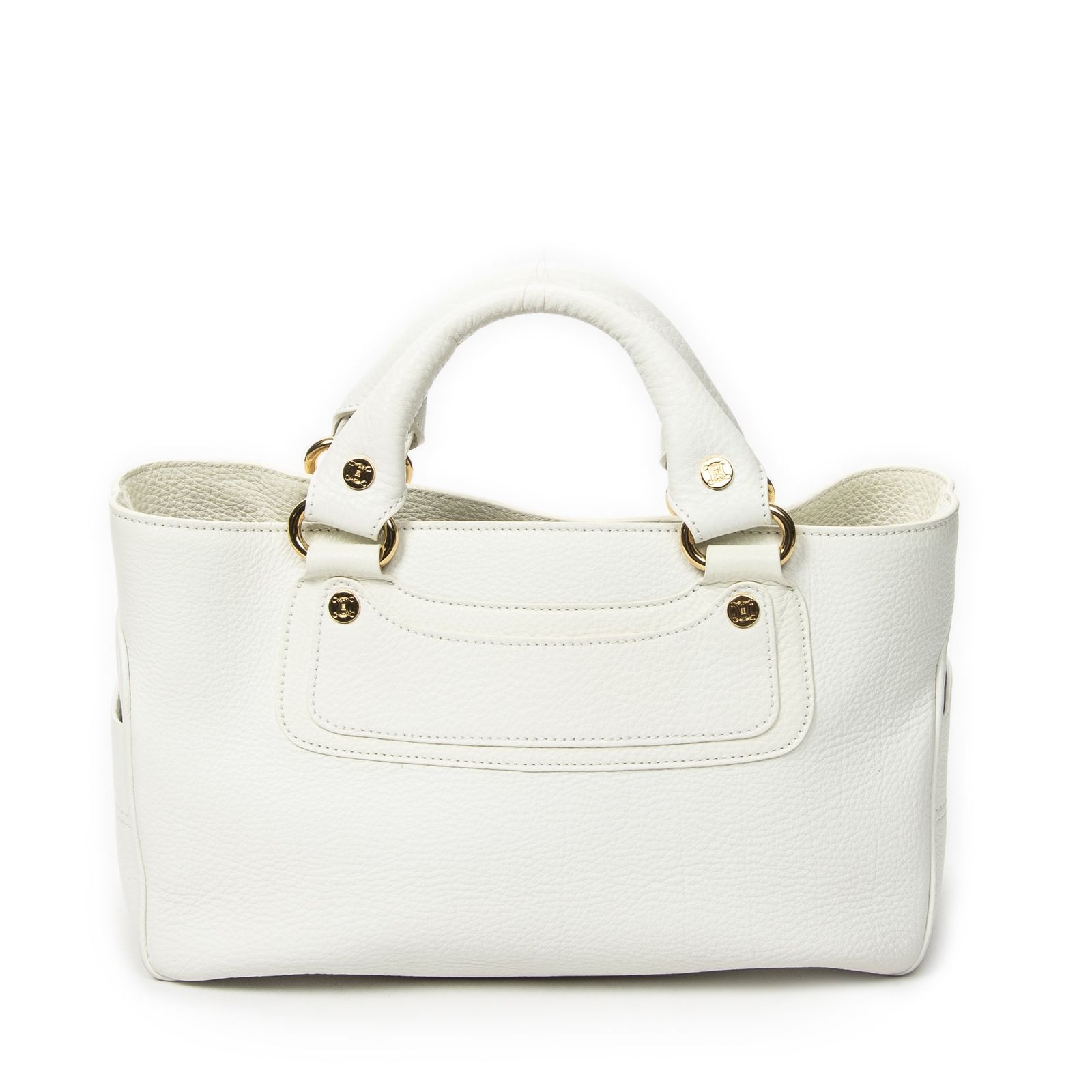 [中古] CELINE セリーヌブギー バッグ白グレインカーフスキンレザーA