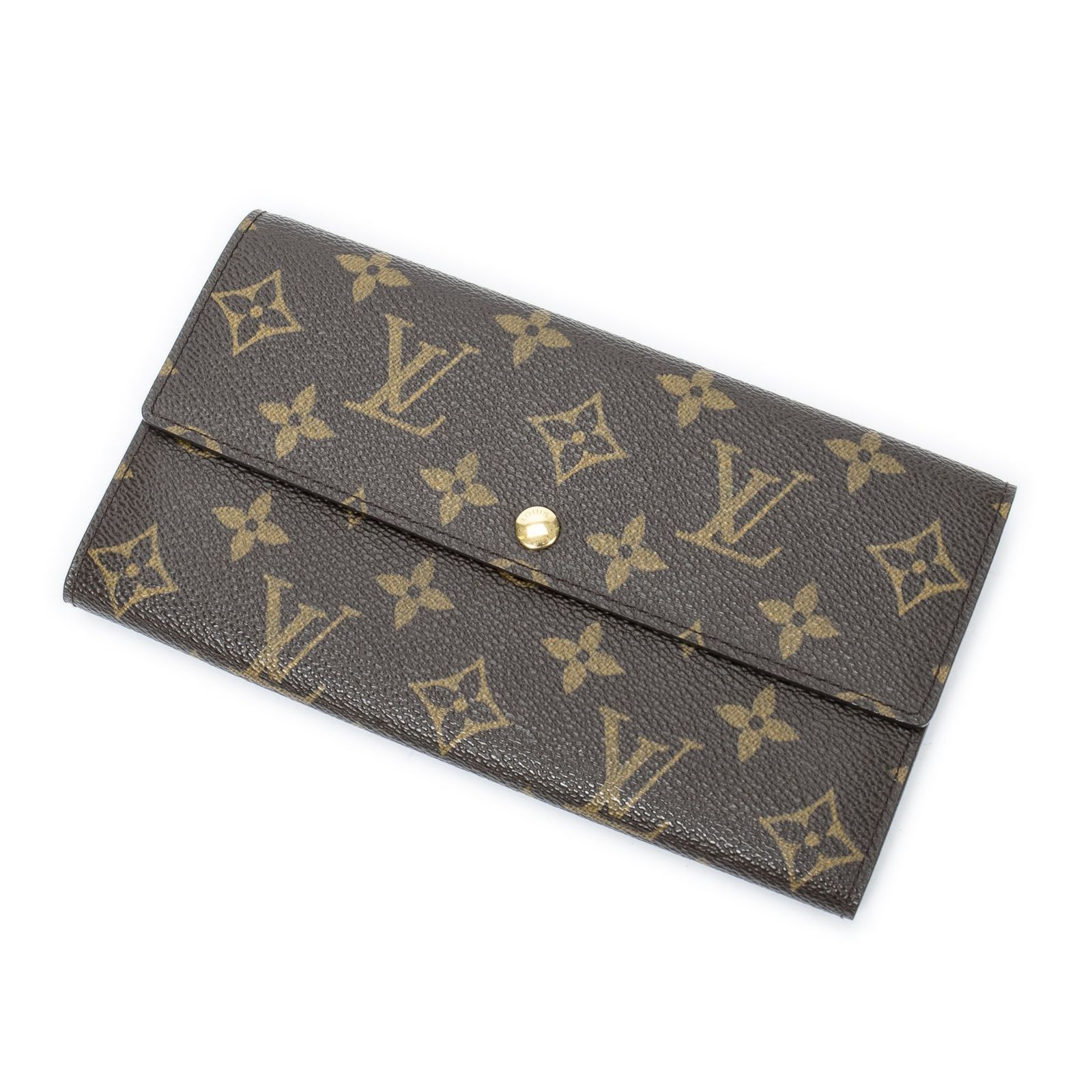 [中古] LOUIS VUITTON ルイヴィトンポルトモネクレジット茶色モノグラムキャンバスA