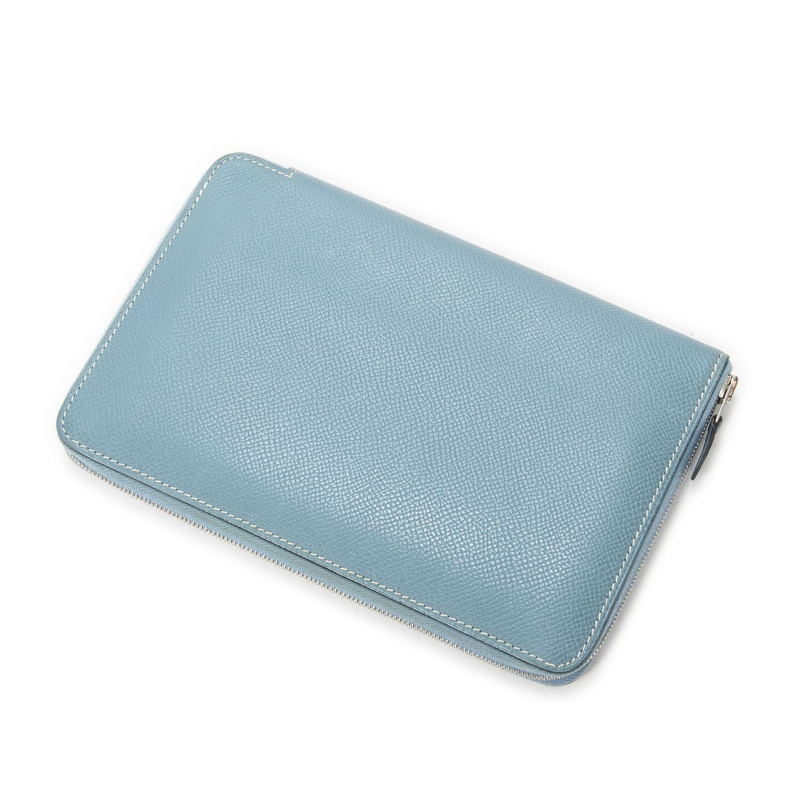 [中古] HERMES エルメスアザップ クラシック ウォレットブルージーンズエプソムレザーA