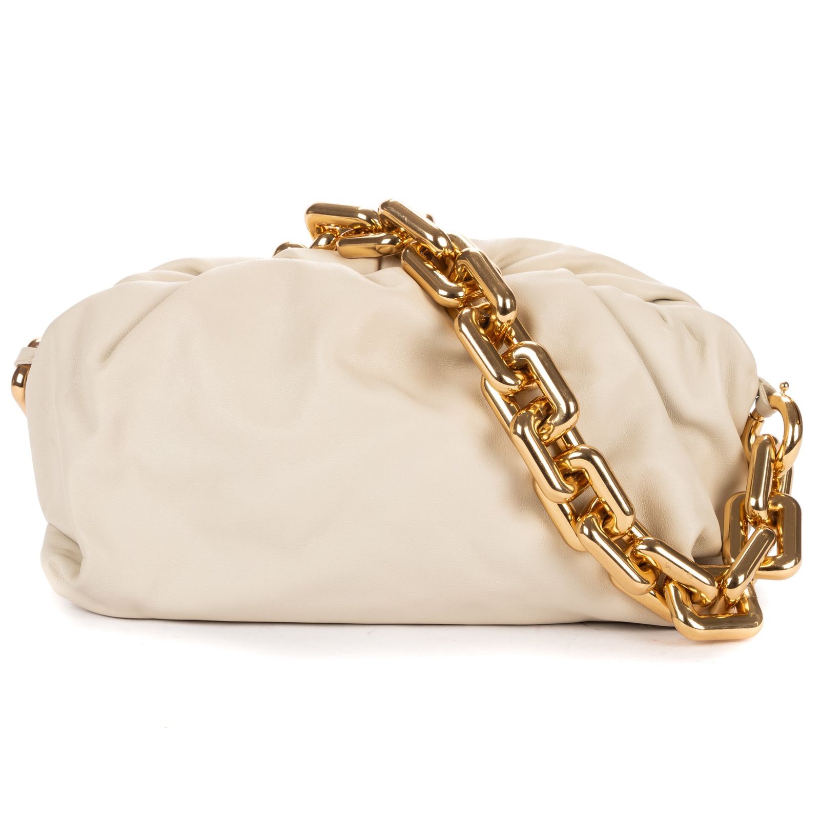 [中古] BOTTEGA VENETA ボッテガヴェネタチェーンポーチアイボリーソフトカーフスキンレザーA