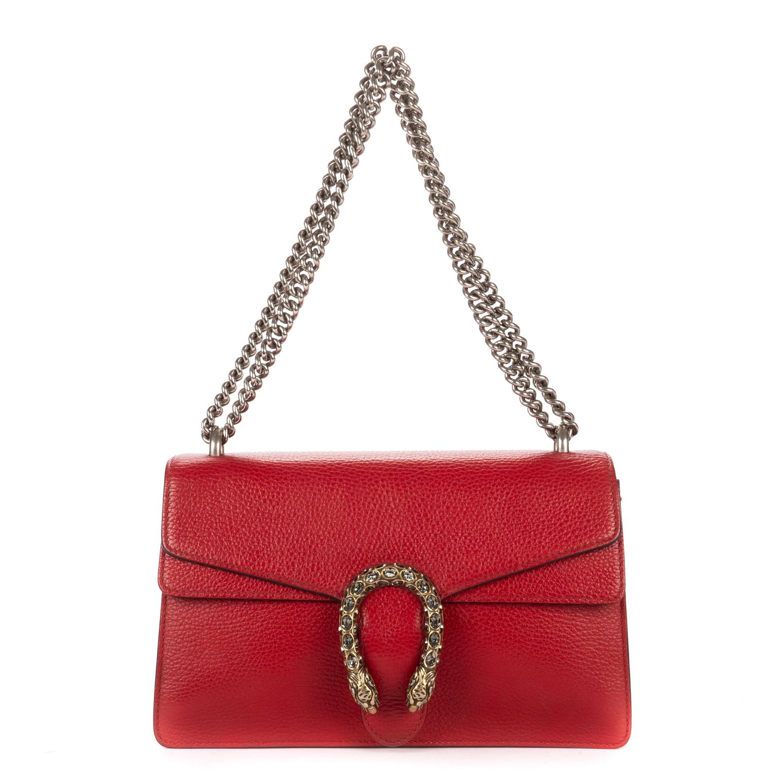 [中古] GUCCI グッチMedium Swarvoski Crystal Dionysus赤グレインカーフスキンレザーA