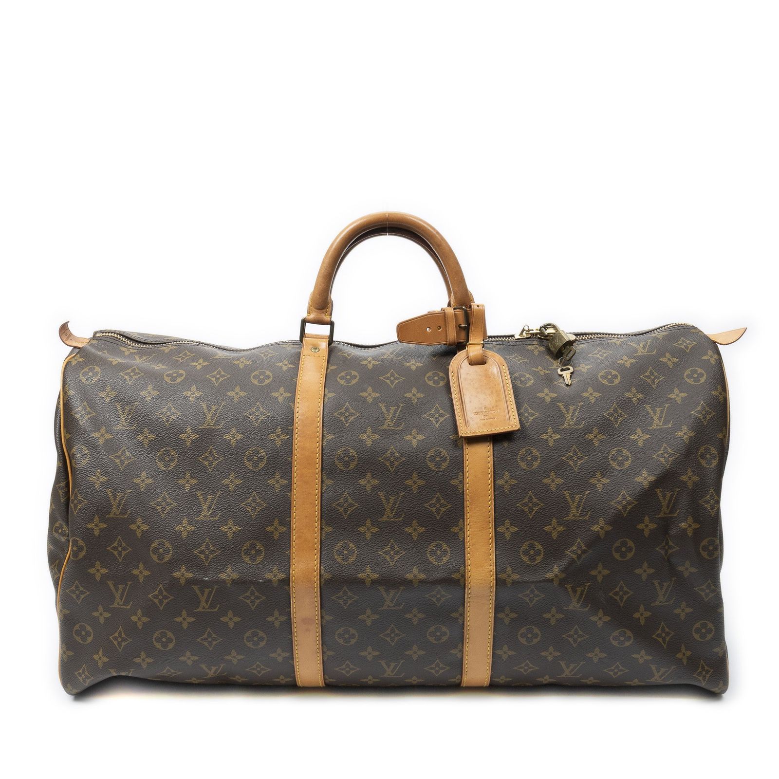 [中古] LOUIS VUITTON ルイヴィトンキーポル茶色モノグラムキャンバスAB