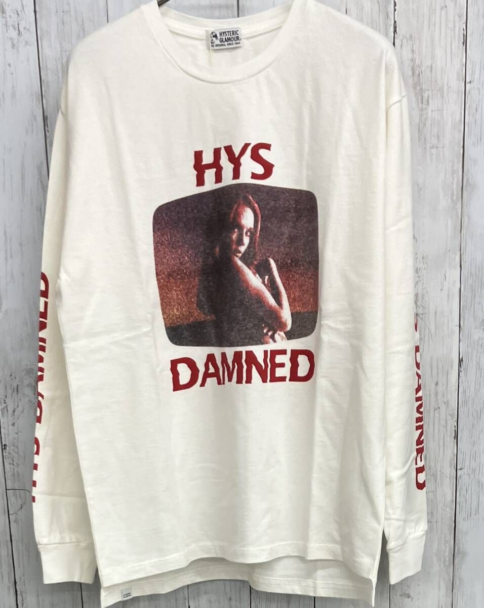 HYSTERIC GLAMOUR 長袖Tシャツ ヒステリックグラマー HYS DAMNED クルーネック ホワイト