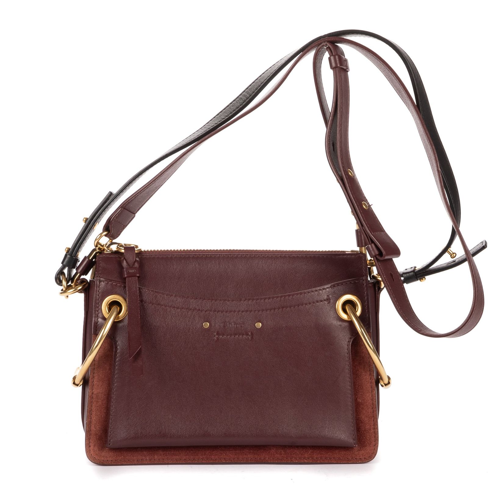 [中古] CHLOE クロエSmall Roy Clutch CrossbodyバーガンディカーフスキンレザーA