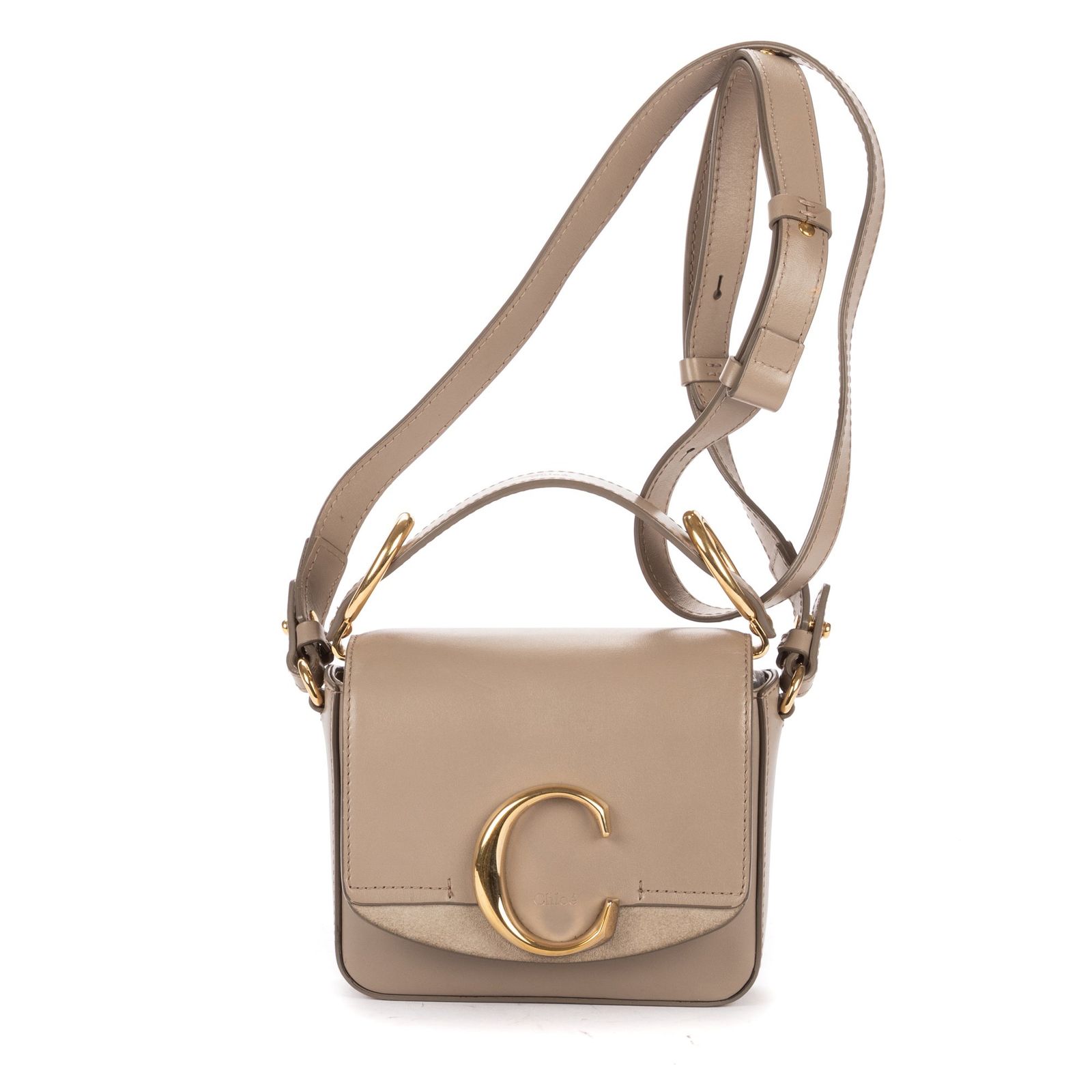 [中古] CHLOE クロエMini C BagグレースムースカーフスキンレザーA