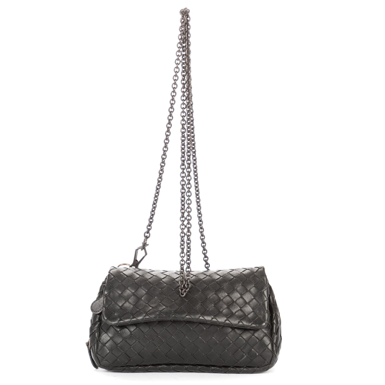 [中古] BOTTEGA VENETA ボッテガヴェネタOlimpia Roma Crossbody黒イントレチャートレザーA