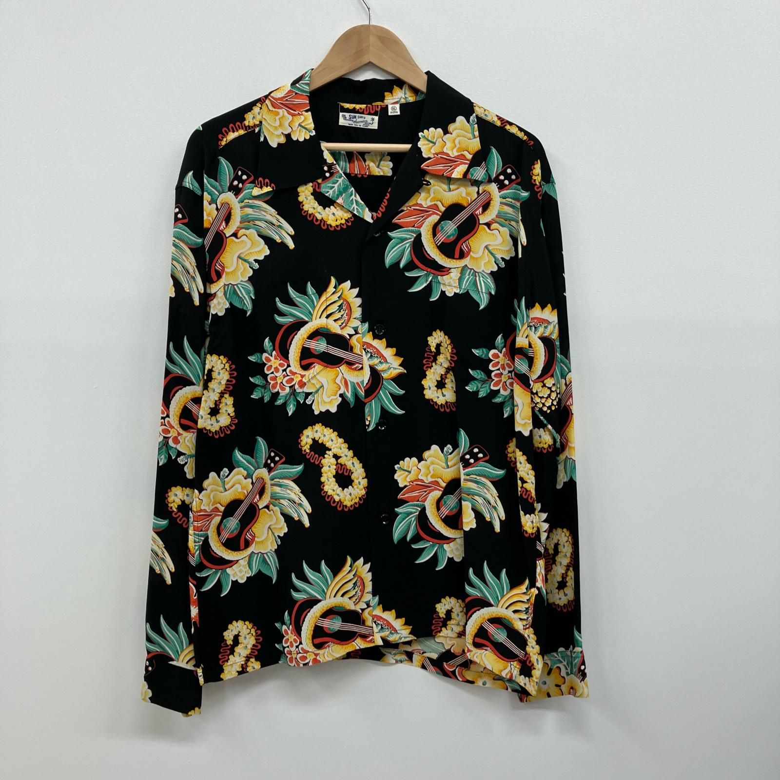 【イオン広店】 中古 SUN SURF | サンサーフ その他トップス LONG SLEEVE HAWAIIAN SHIRT SS28555 ブラック サイズ：XL 【101】