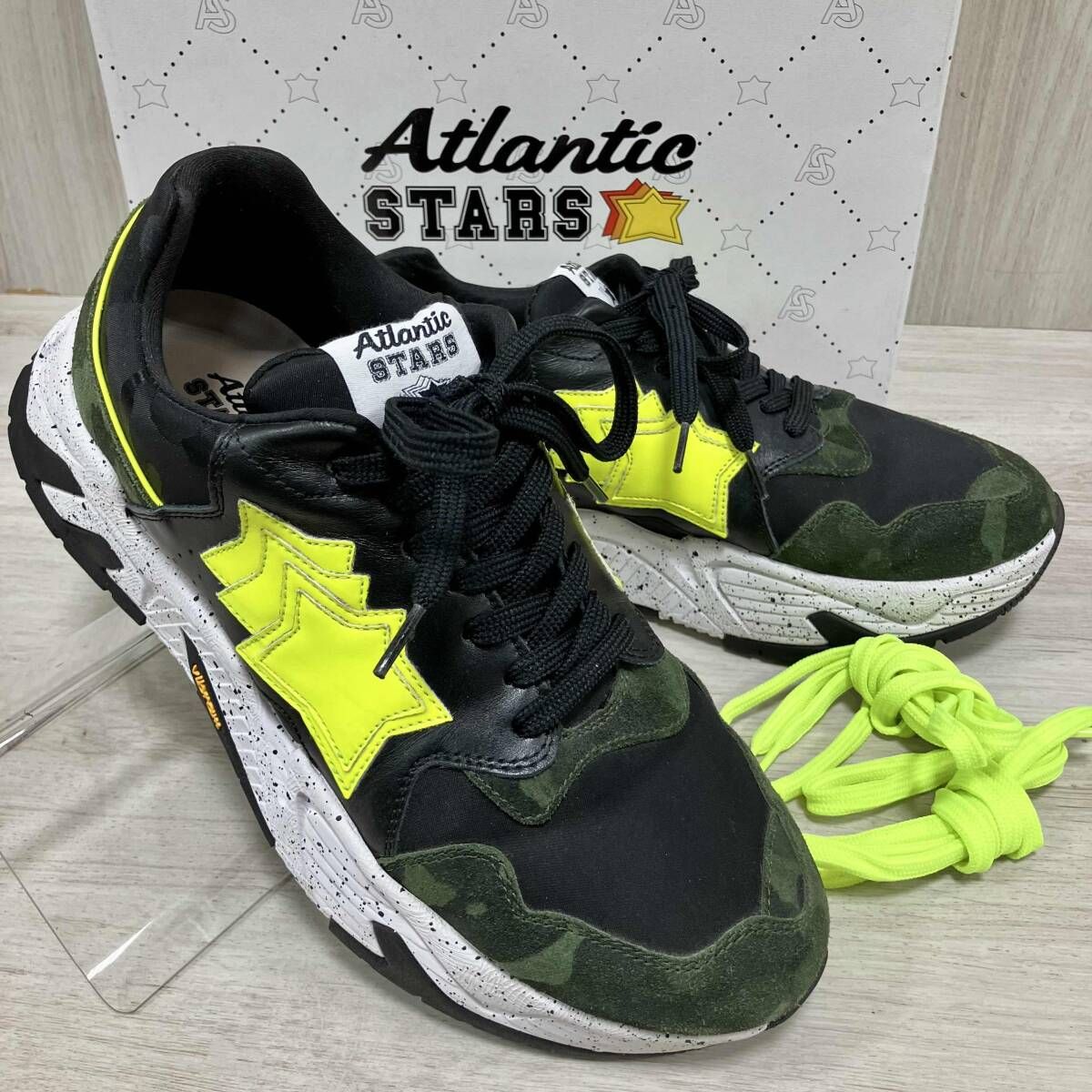 Atlantic STARS/スニーカー/HERCULES CNFC-KK3 アトランティックスターズ ヘラクレス　カモフラ　ネオンイエロー 42 26.5㎝