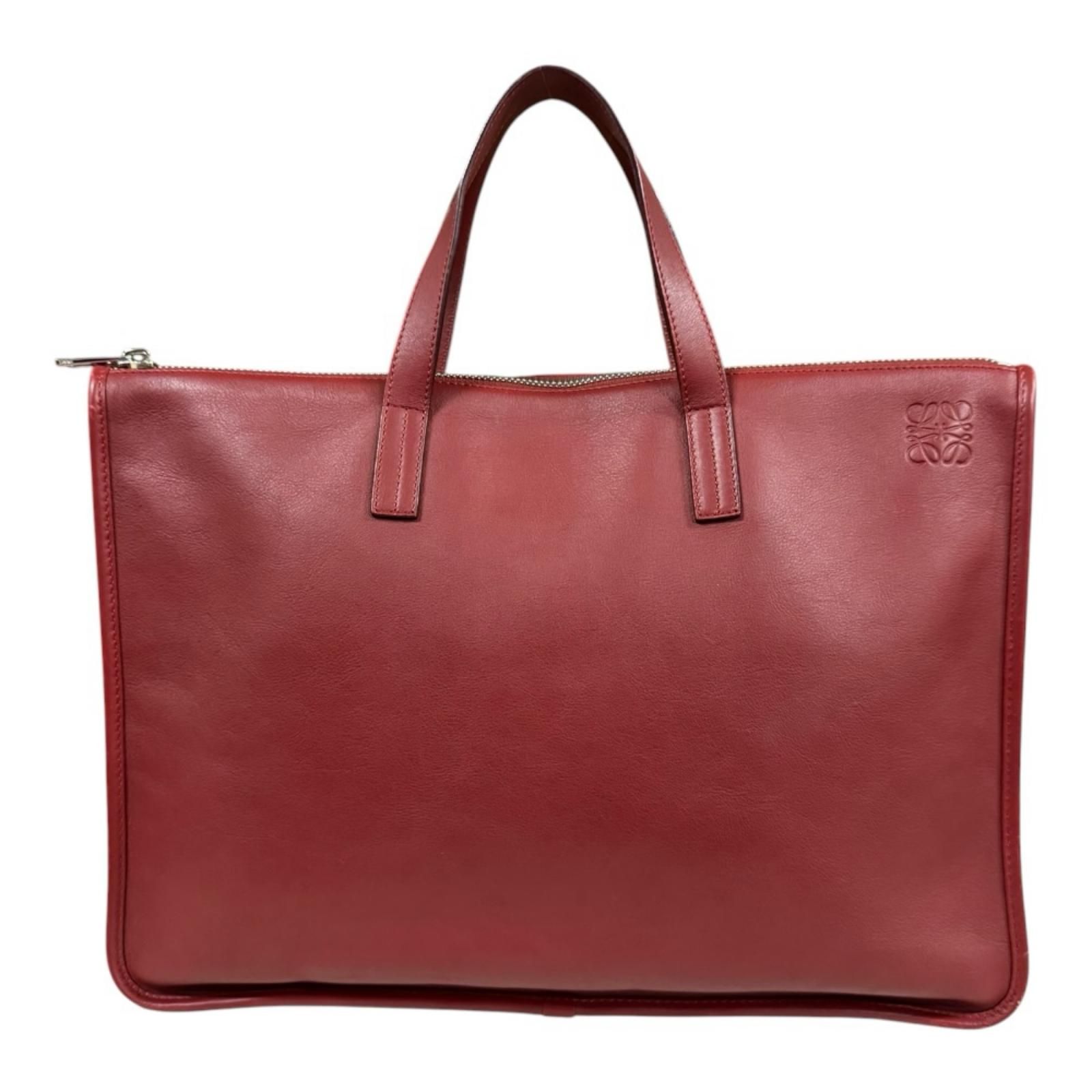 ロエベ ニュートレド ブリーフケース ハンドバッグ レザー 358.29.L18 レッド メンズ LOEWE 中古 ロエベ
