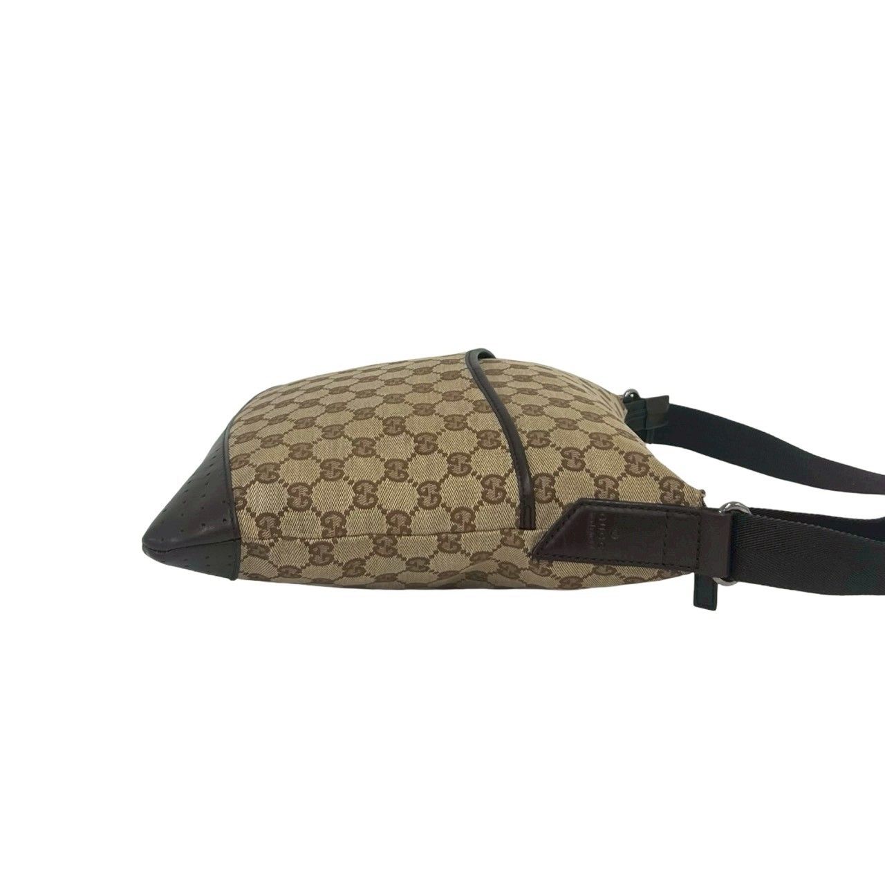 極 美品 GUCCI グッチ GG モノグラム キャンバス パンチング レザー 本 