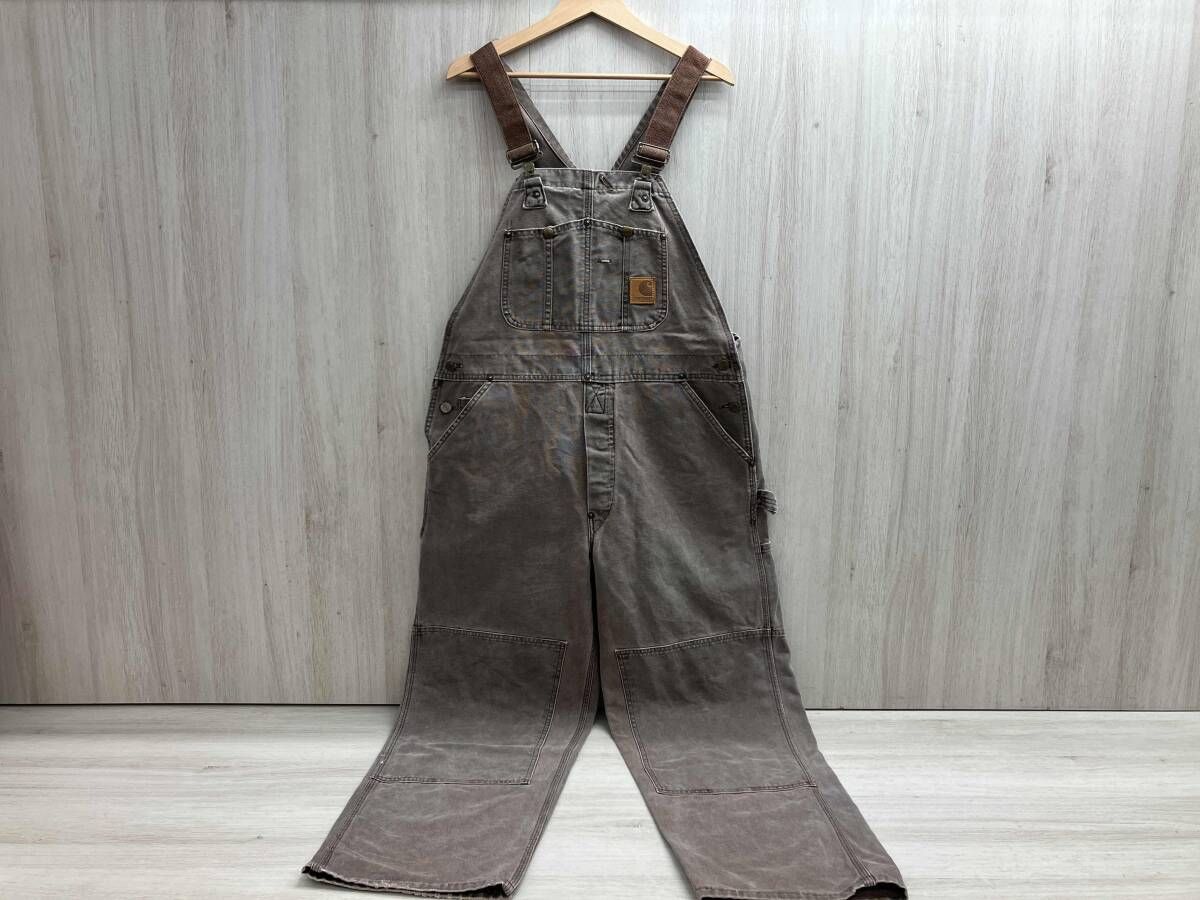 Carhartt/カーハート 90s デッドストック Washed Duck Bib Overall 古着 ダブルニー サンドストーン加工 伸縮サスペンダー USA製 36×30