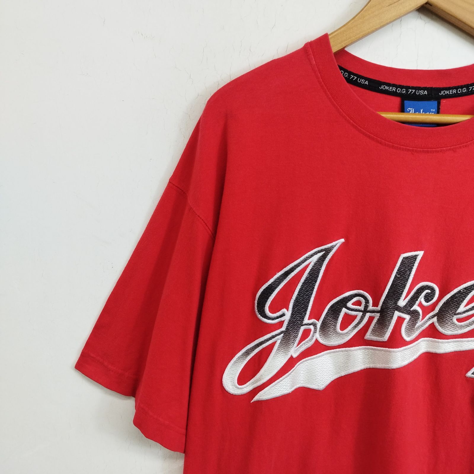 90s 00s JOKER ジョーカー 半袖Tシャツ ビッグロゴ 刺繍ロゴ 韓国製 