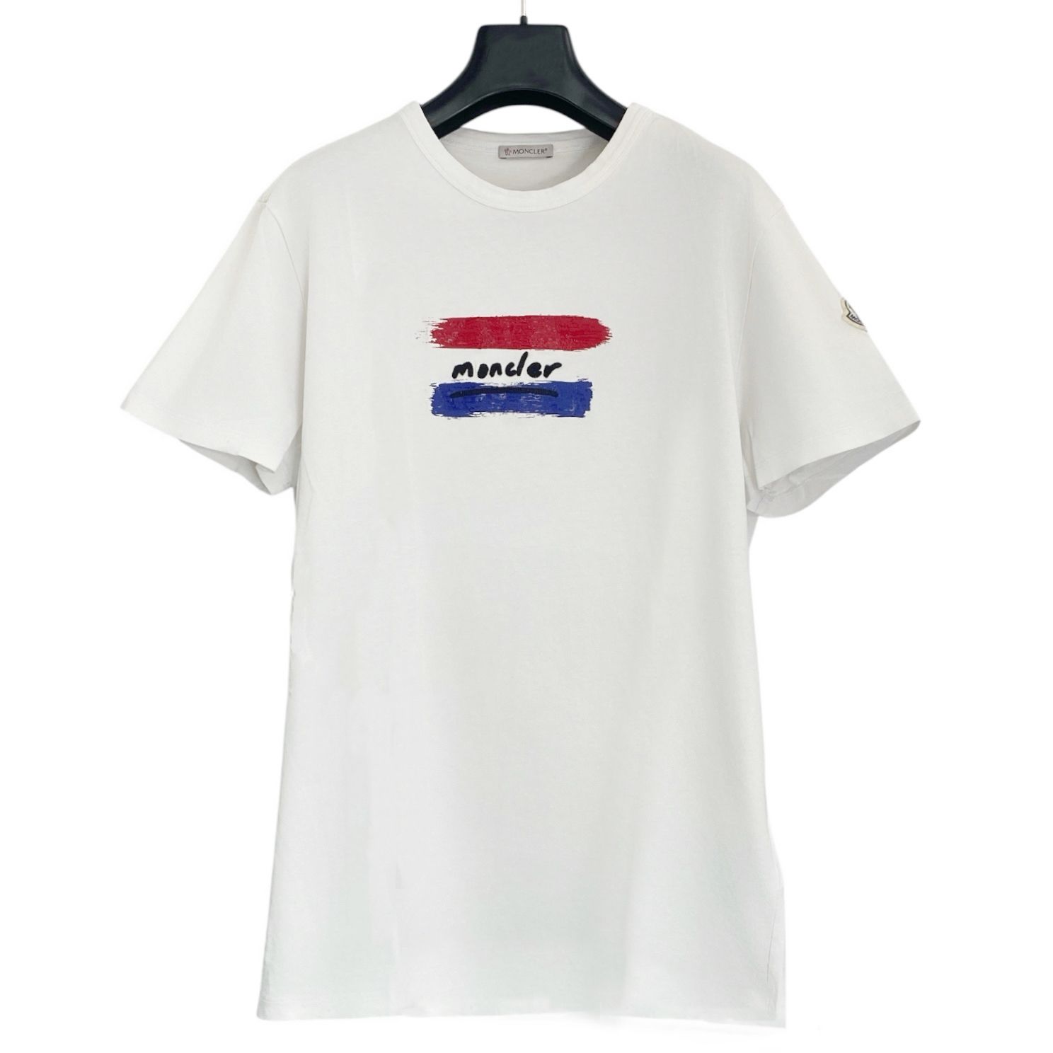 極美品 MONCLER モンクレール 2020年 Tシャツ 刺繍 ロゴ 半袖 ホワイト サイズXL メンズ