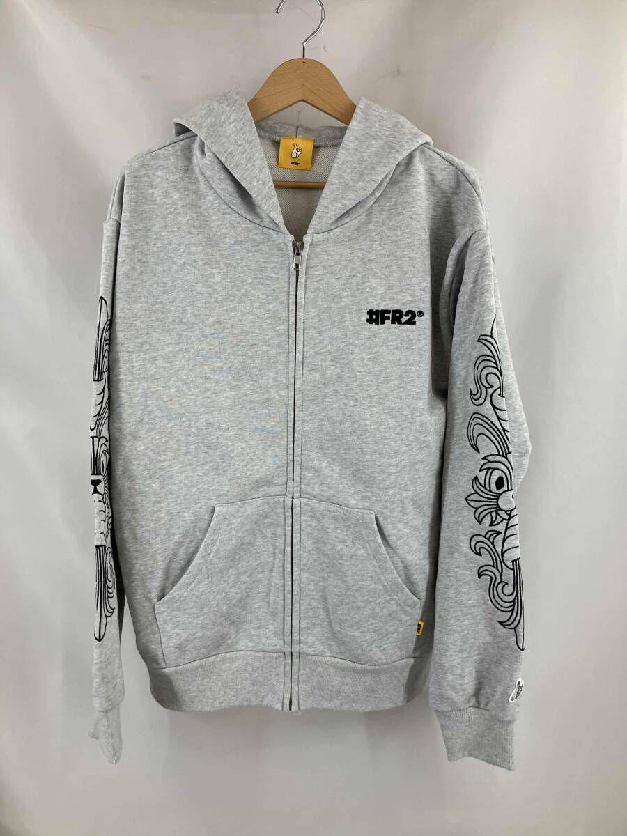 ★ FR2 エフアールツー ZIPUP HOODIE ジップアップフーディ フルジップパーカー M グレー 通年