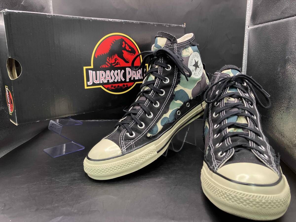 CONVERSEコンバース JURASIC PARK ISE697 スニーカー ブラックカモ サイズ27.5