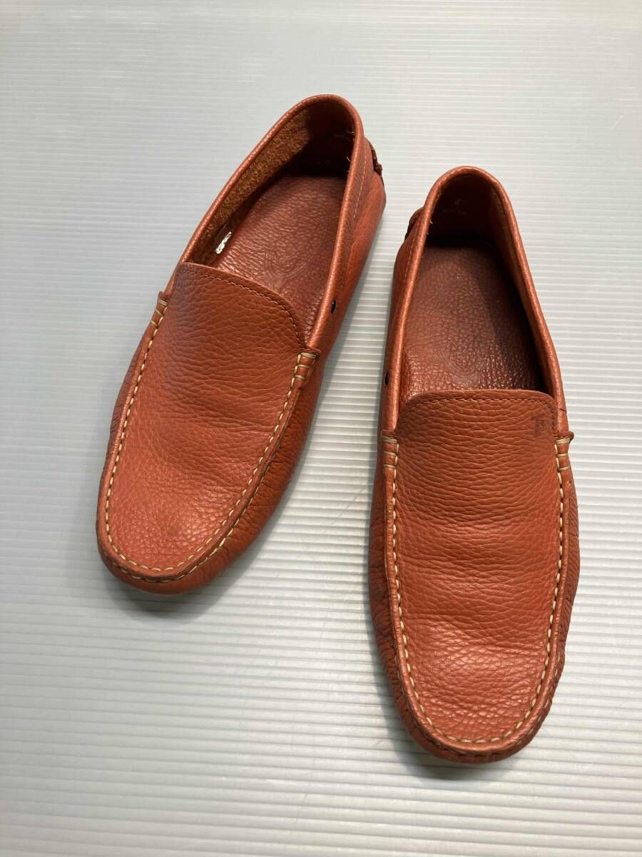 ★ TOD'S トッズ ローファー ドライビングシューズ サイズ8 26.5 オレンジ 通年