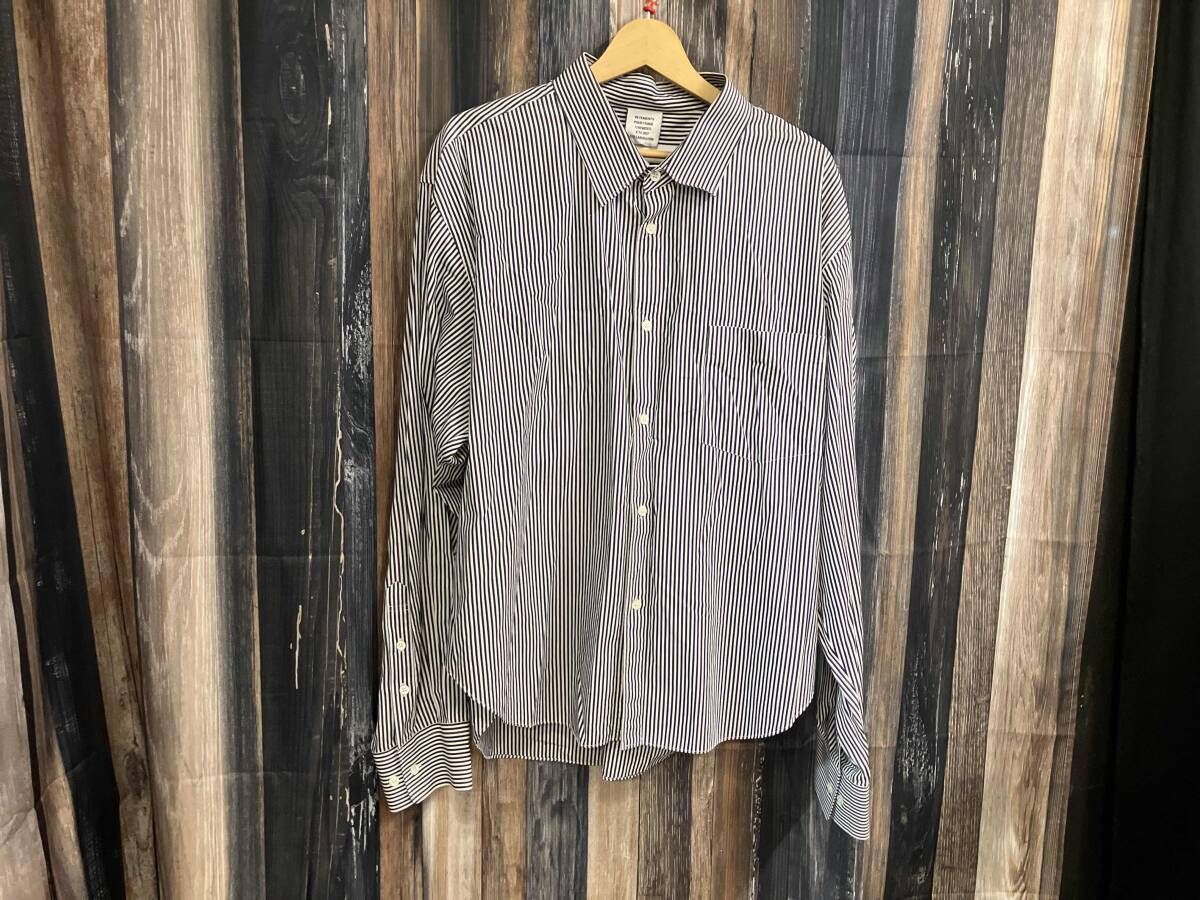 COMME des GARCONS SHIRT×VETEMENTS STRIPE OVER SHIRT 長袖シャツ WSS17CDG1 17SS