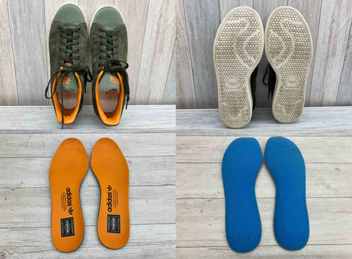 adidas × PORTER／アディダス ポーター／スニーカー／STANSMITH／スタンスミス／メンズ／27㎝／スエード／グリーン ／G28383