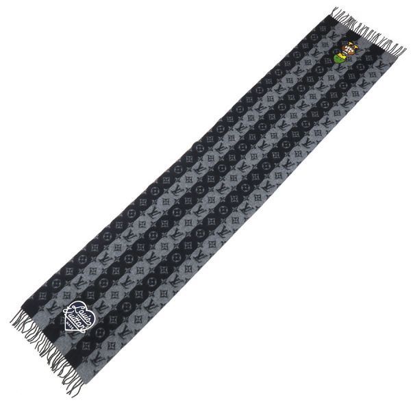 ルイヴィトン NIGO エシャルプ・LV MADE ストライプ MP3256 グレー W 