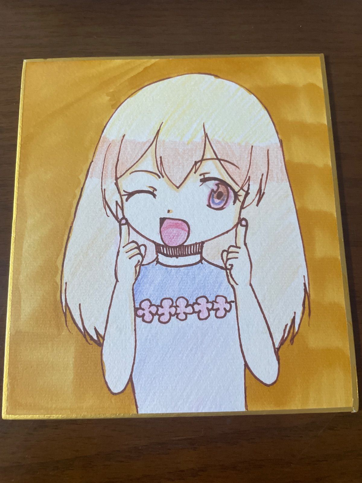手描きイラスト36 女の子ウインク