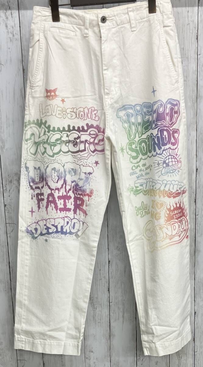 HYSTERIC GLAMOUR DOPE FAIR テーパードパンツ ヒステリックグラマー ロングパンツ リネン混 ホワイト size S