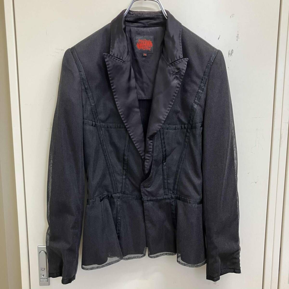 00s archiveJEAN PAUL GAULTIER 切替メッシュジャケット サイズ38 ブラック ジャンポールゴルチエ