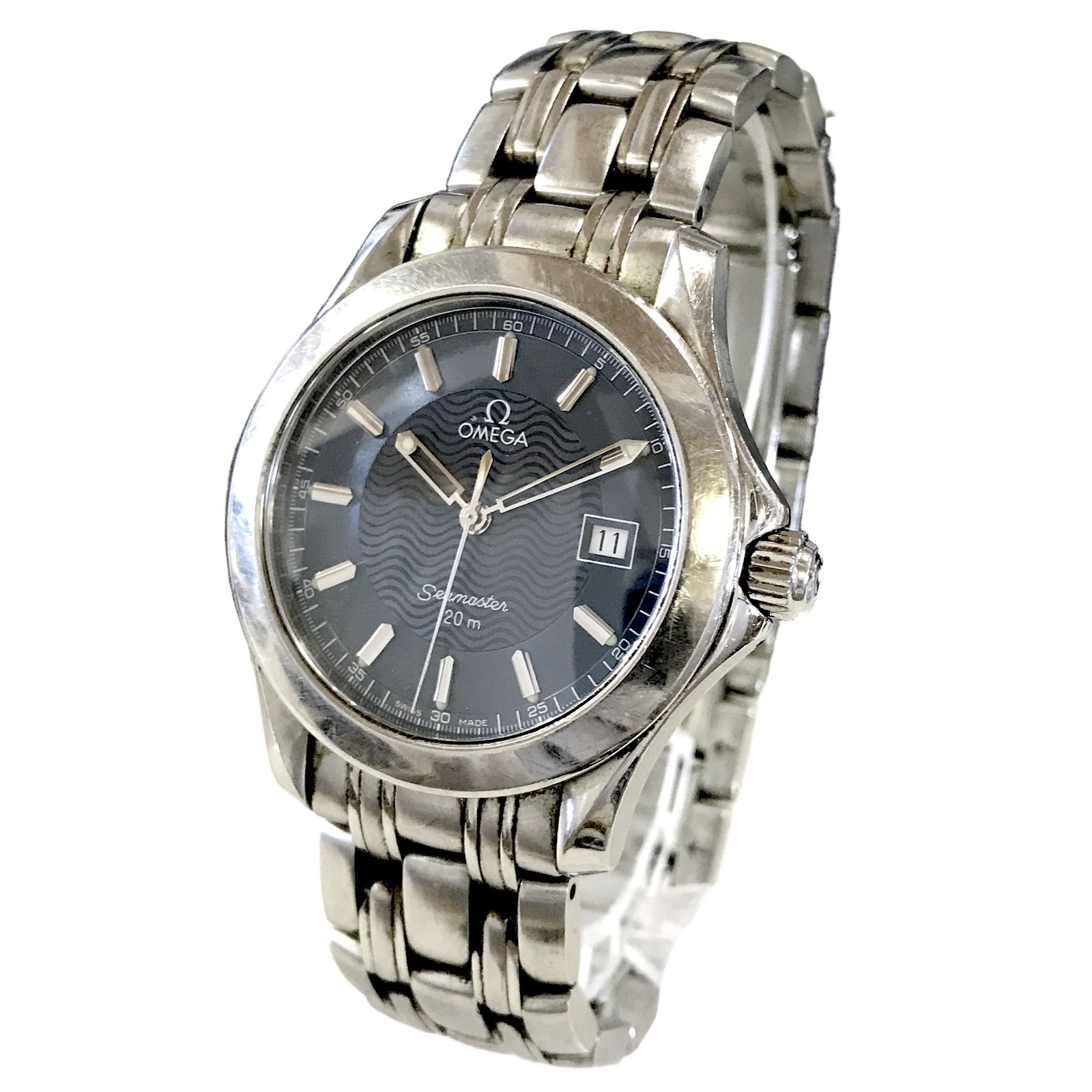 オメガ OMEGA Seamaster シーマスター 120m 2511.81.00 青文字盤 メンズ レディース クォーツ 腕時計 不動 ジャンク T11287225