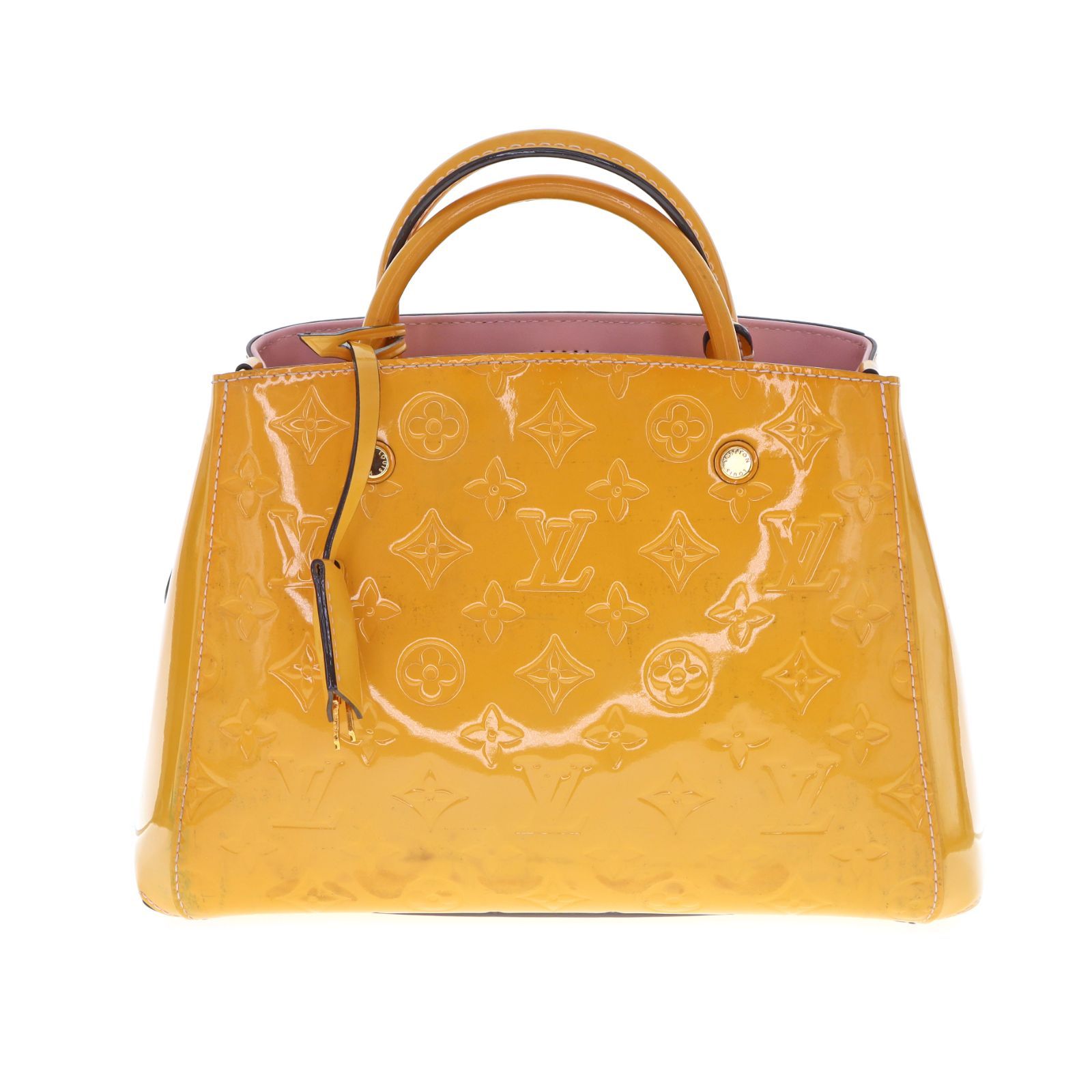 【中古】LOUIS VUITTON ルイヴィトン M50169 モンテーニュBB モノグラム・ヴェルニ ハンドバッグ ショルダーバッグ パテントレザー レディース メンズ バッグ イエロー ブランド