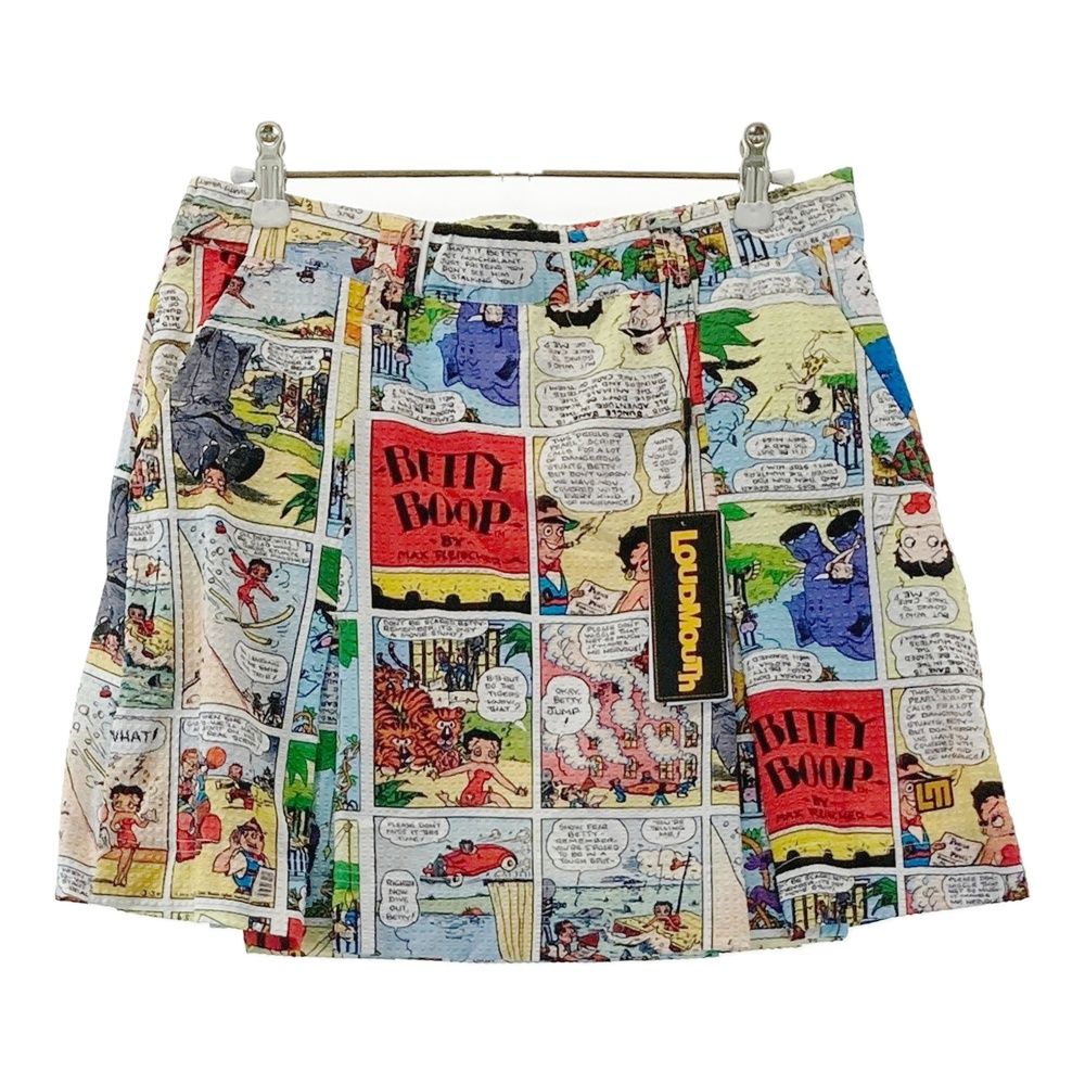 サイズ：M LOUD MOUTH ラウドマウス シアサッカーインナー付きスカート Betty Boop ホワイト系 [240101710592] ゴルフウェア レディース ストスト