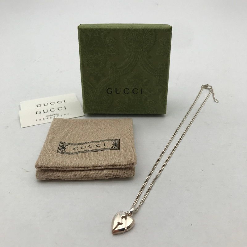 【中古品】 GUCCI グッチ ノット ハート ペンダント SILVER925 SV925 シルバー 【182-260610-mh-12-fuzh】