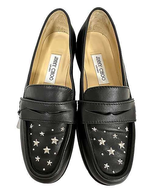 【中古】JIMMY CHOO ジミーチュー 靴 ローファー 星スタッズ サイズ36 1/2 レディース＿S26＿s-1059-r26＿セルモアから出品