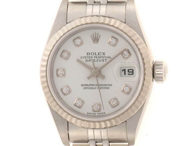 ROLEX ロレックス ウォッチ デイトジャスト 時計 79174G 腕時計 ステンレススチール/ホワイトゴールド ホワイト Ｆ番 自動巻き ホワイト文字盤 レディース【中古】432