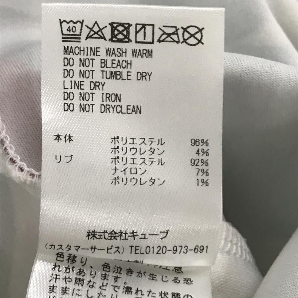マークアンドロナ ノースリーブポロシャツ 白×ライトブルー×ピンク 花