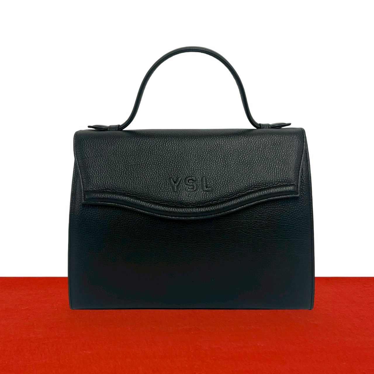 極 美品 YVES SAINT LAURENT イヴ・サンローラン YSL ロゴ エンボス 