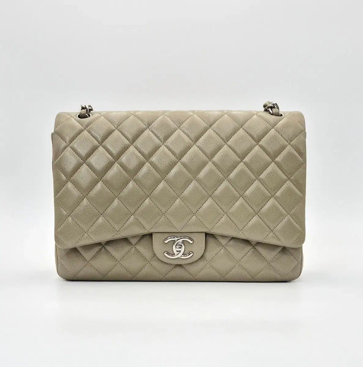 中古ブランドセレクト CHANEL シャネル クラシック マキシ キャビア ラブ チェーン ショルダーバッグ