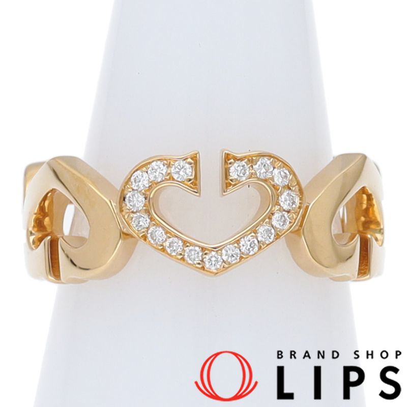 カルティエ Cハート ダイヤリング B4041550(#10) K18YG レディース 【中古】