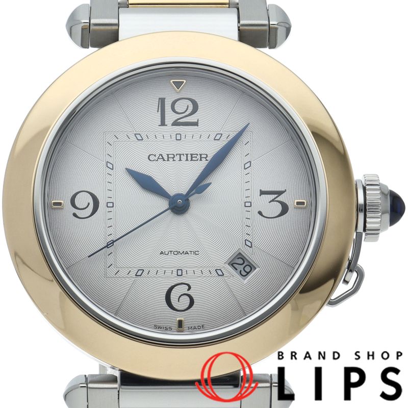 カルティエ パシャ ドゥ カルティエ ウォッチ 41mm コンビ W2PA0009 保証書 K18YG/SS メンズ時計 シルバー
