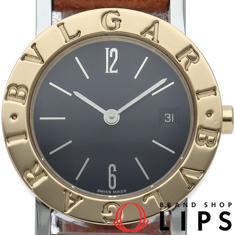 ブルガリ ブルガリブルガリ ウォッチ 26mm BB26SGL/BB26SGLD K18YG/SS/革 レディース時計 ブラック