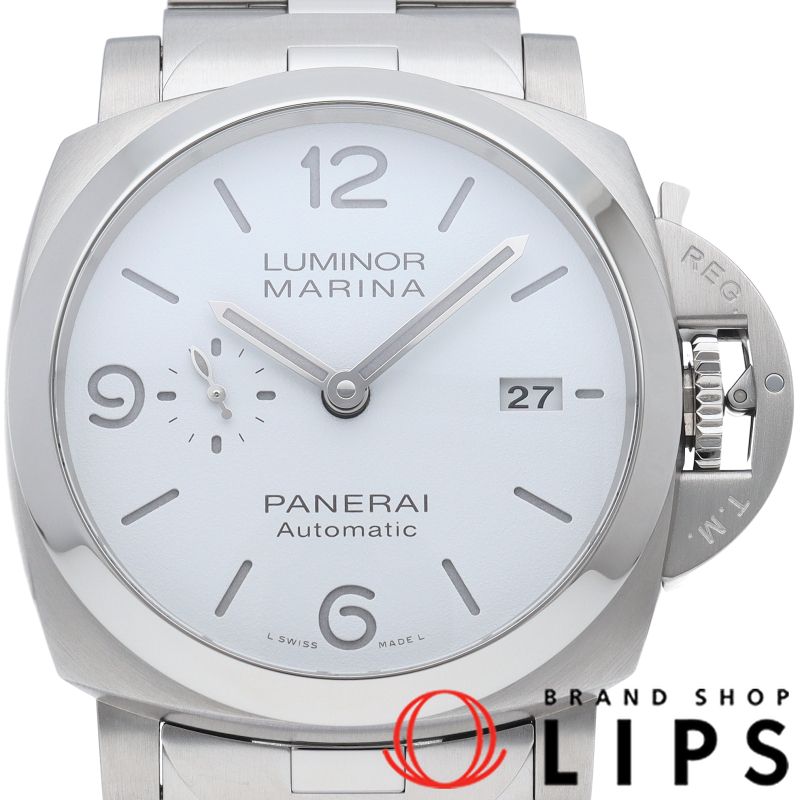 パネライ ルミノールマリーナ 44mm PAM01564 箱 保証書 SS メンズ時計 ホワイト 仕上げ済 美品 【中古】