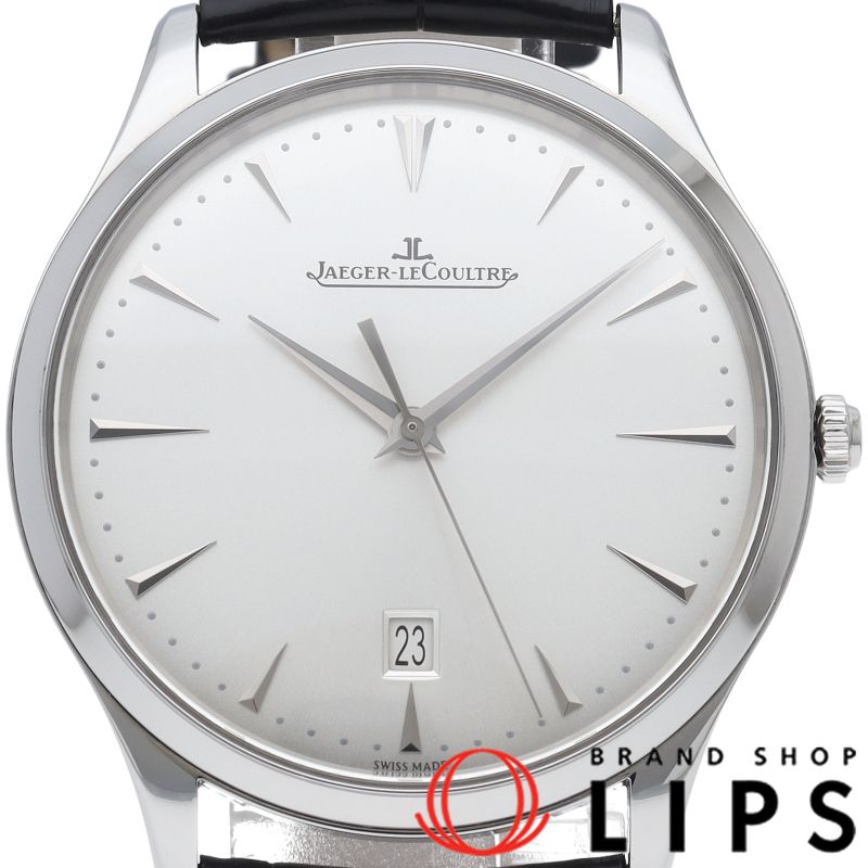 ジャガー・ルクルト マスターウルトラスリム デイト ウォッチ 38mm Q1288420/174.8.37S 箱 保証書 SS/革