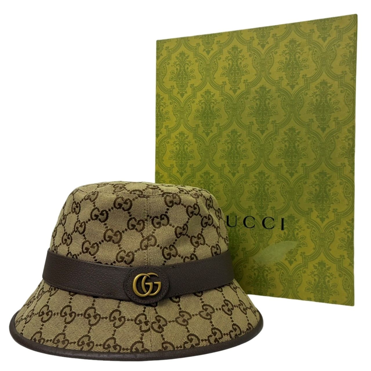 GUCCI グッチ GGキャンバス バケットハット 576587 ブラウン キャンバス（帆布） 帽子 メンズ 【中古】 42605K428