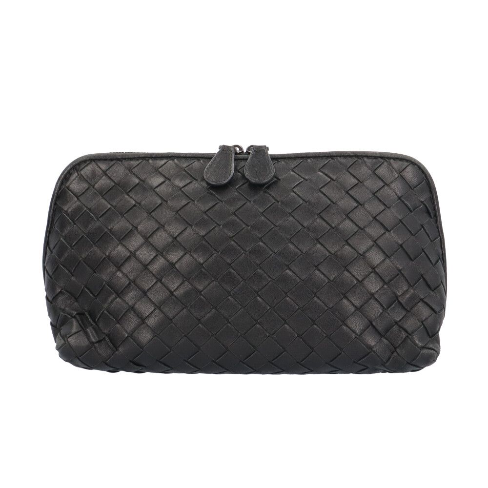 ボッテガヴェネタ フラットオーバル ポーチ イントレチャート ポーチ レザー 132534 レディース BOTTEGAVENETA 中古 ボッテガヴェネタ