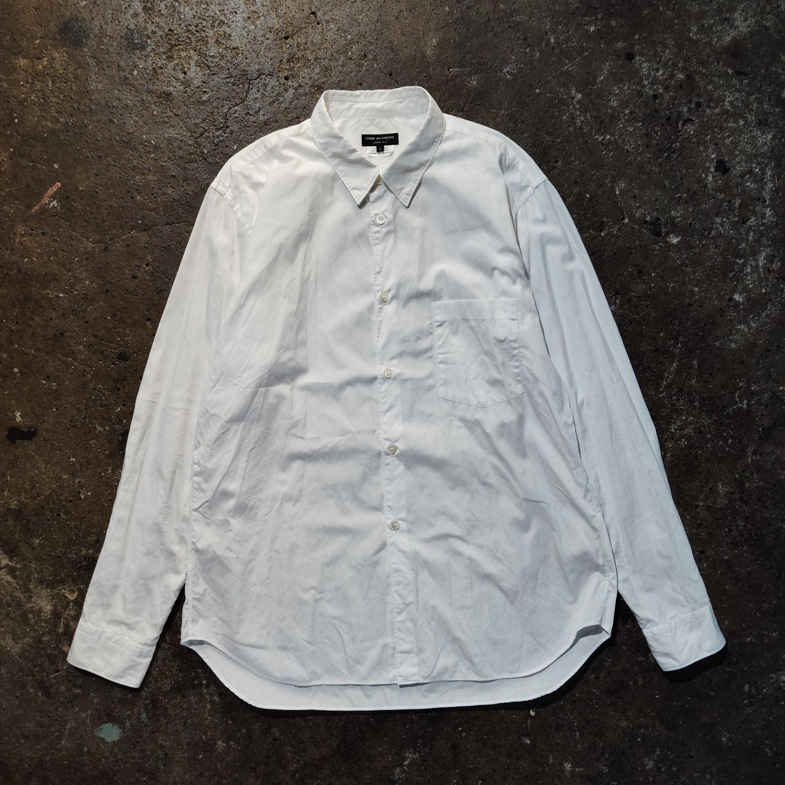 COMME des GARCONS HOMME PLUS AD2024 定番 白シャツ L コムデギャルソンオムプリュス PZ-B003