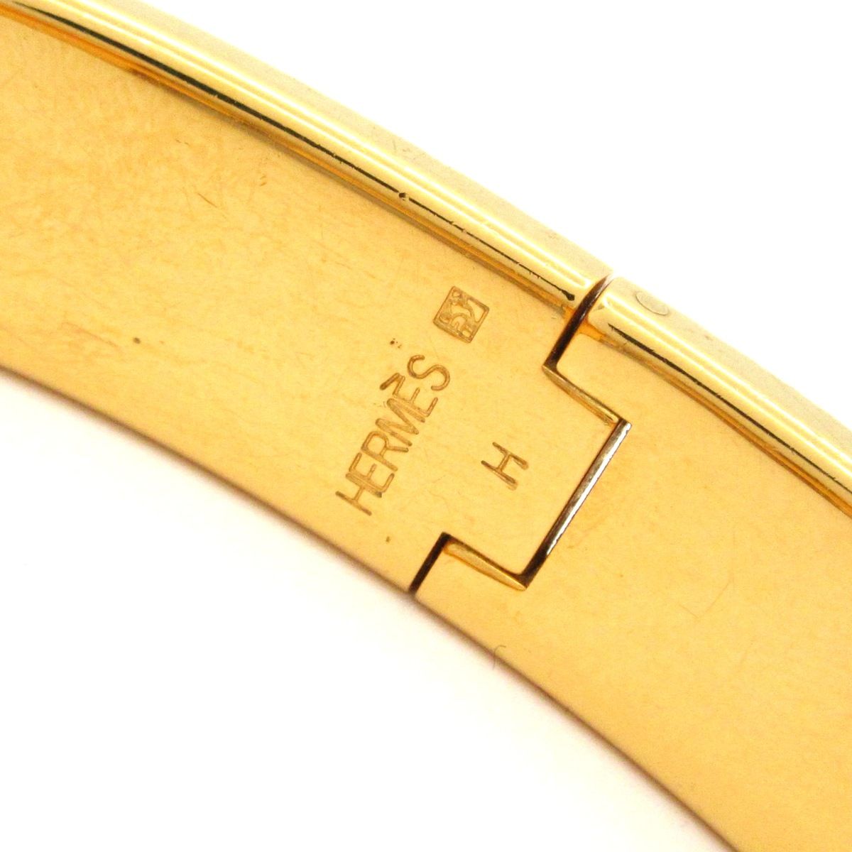 HERMES(エルメス) バングル美品 クリックH ゴールド×ライトブルー 