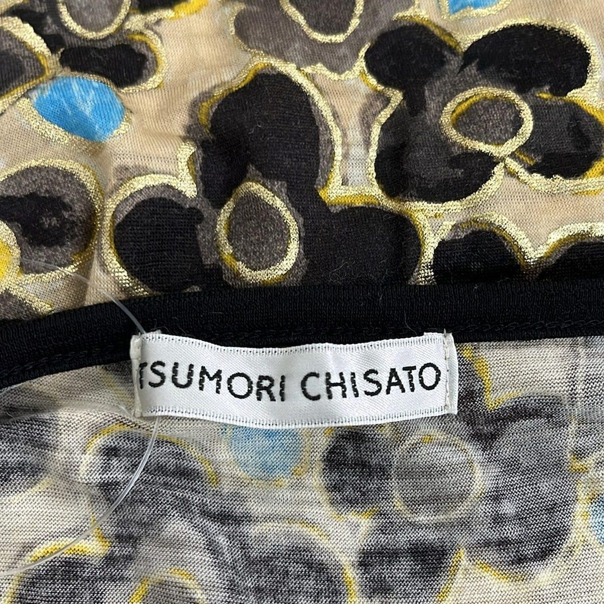 美品 ツモリチサト 花柄猫柄 黒ワンピース TSUMORI CHISATO(ツモリチサト) ワンピース サイズ2 M レディース美品