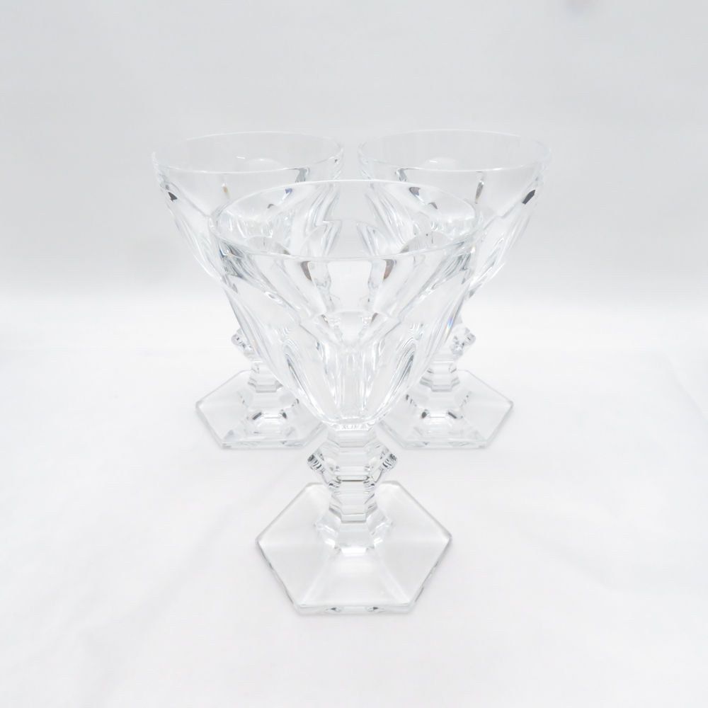 美品 Baccarat バカラ アルクール ワイングラス 3客 クリスタル セット 高さ13.5cm ゴブレット SU14487T2